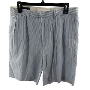 Polo Golf Ralph Lauren Seersucker Striped‎ Pleated Shorts Mens Size 33